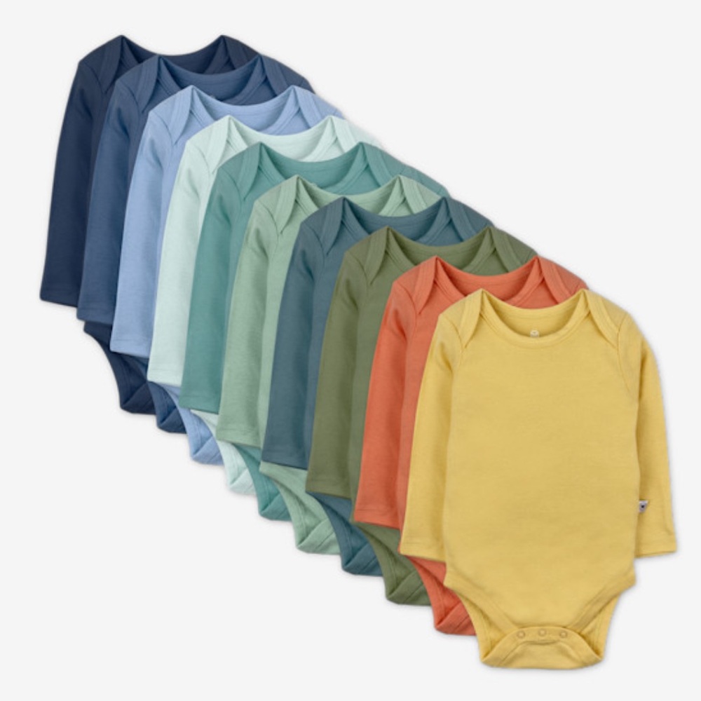 The Honest Company Baby Clothing 10-Pack Organic Cotton Long Sleeve Bodysuits